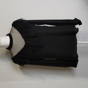 Molly Braken Black Lace Top Size Small Long Sleeve NWT